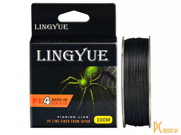 Шнур плетеный #2.0 LINGYUE PE X4 0.23mm 100m черный