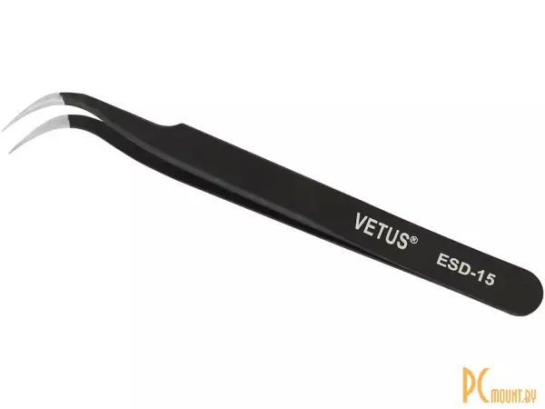 Пинцет антистатический из нержавеющей стали VETUS ESD-15