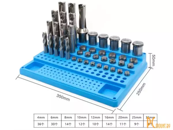 Подставка-органайзер для фрез и инструмента 4-32мм, 144 места