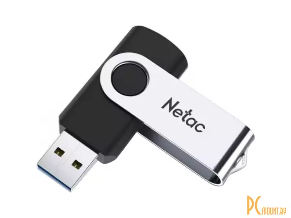 USB память 32GB, Netac U505 USB 3.0 NT03U505N-032G-30BK, USB 3.2 Gen 1 Type-A (5 Гбит/сек), раскладной корпус, металл/пластик, скорость 90/30 МБ/с, цвет черный